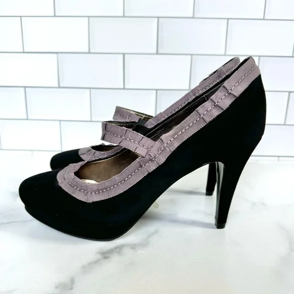 NWOT Boden Baley Black Suede Mary Jane Heels Size EU 38 - Picture 6 of 8